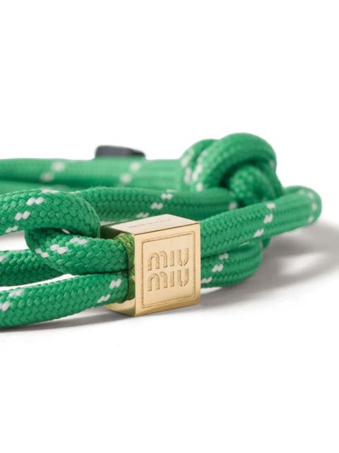 Miu Miu logo-charm rope bracelet - Green - zdjęcie produktu nr 2