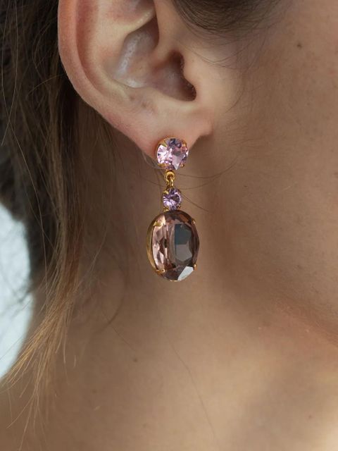 Jennifer Behr Justine drop earrings - Pink