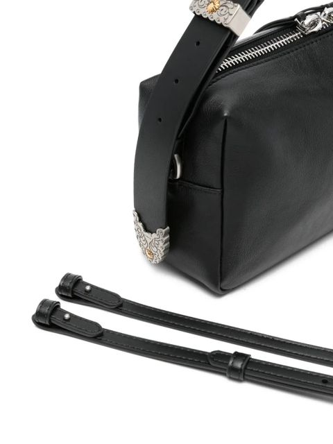 PINKO logo buckle shoulder bag - Black