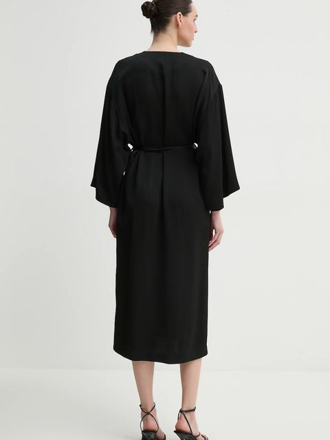 ISABELLE BLANCHE sukienka kolor czarny midi rozkloszowana IS25SS-A120-T011