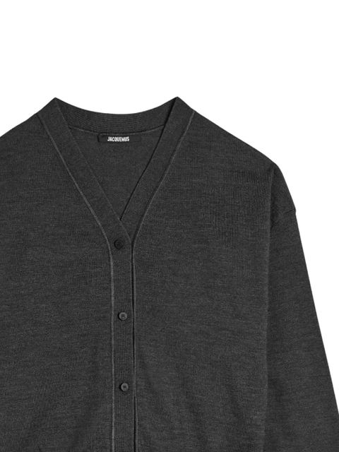 Jacquemus V-neck buttoned cardigan - Grey - zdjęcie produktu nr 2