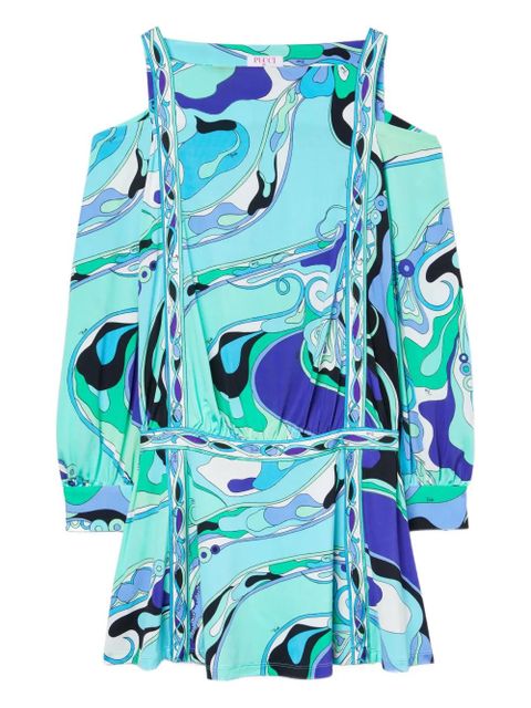 PUCCI shoulder-cut print dress - Blue - zdjęcie produktu nr 1