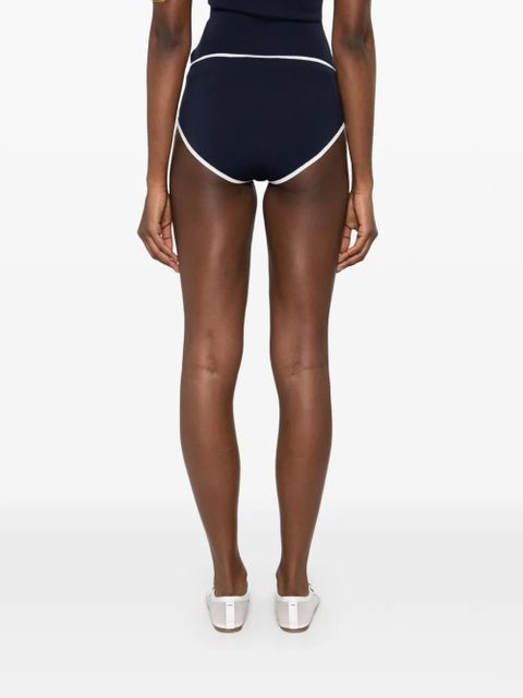 Maje contrast-trim brief shorts - Blue