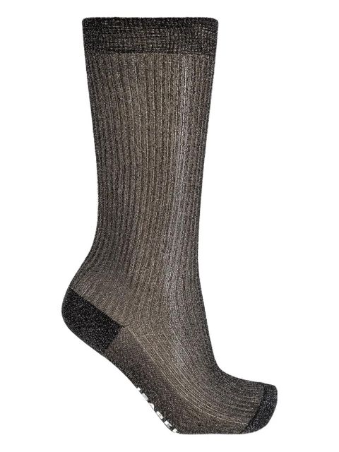 ISABEL MARANT Loula glitter ribbed socks - Black - zdjęcie produktu nr 2