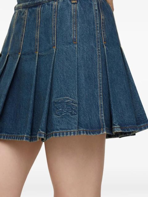 Burberry pleated embroidered mini skirt - Blue