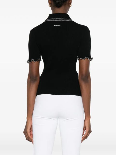 PINKO keyhole-collared polo shirt - Black