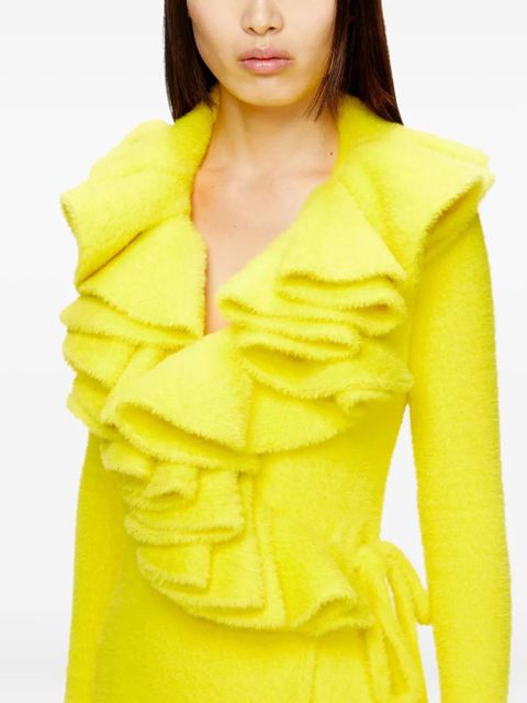 Diesel Fluffy ruffled-neck midi dress - Yellow