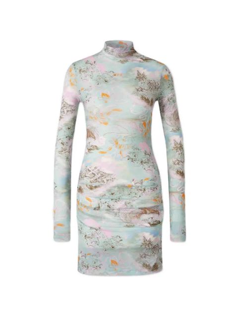 Off-White ruched-detail dress - Green - zdjęcie produktu nr 1