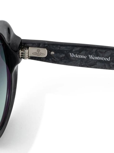 Vivienne Westwood orb-embellished round-frame sunglasses - Black - zdjęcie produktu nr 2