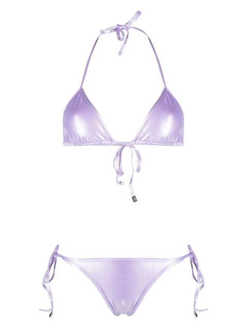 The Attico high-shine triangle bikini set - Purple - zdjęcie produktu nr 1