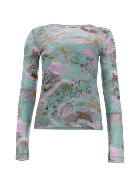 Off-White patterned top - Blue - zdjęcie produktu nr 1