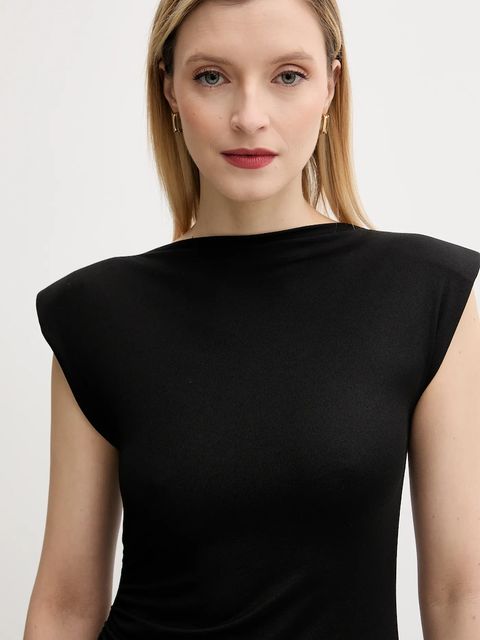 Answear.LAB sukienka kolor czarny maxi dopasowana