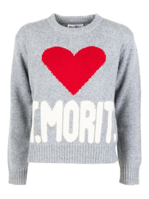 MC2 Saint Barth heart crew neck sweater - Grey - zdjęcie produktu nr 1