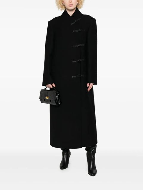 Róhe band-collar toggle coat - Black