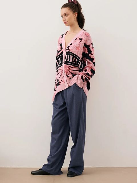 Bizuu kardigan bawełniany HYLES damski kolor różowy HYLES CZARNY