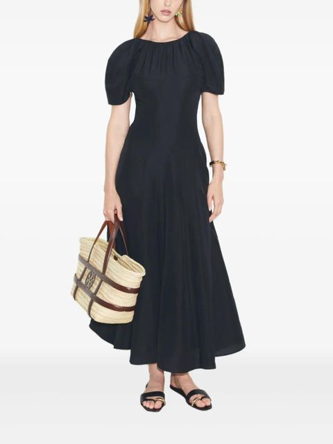 Tory Burch puff-sleeve A-line maxi dress - Black