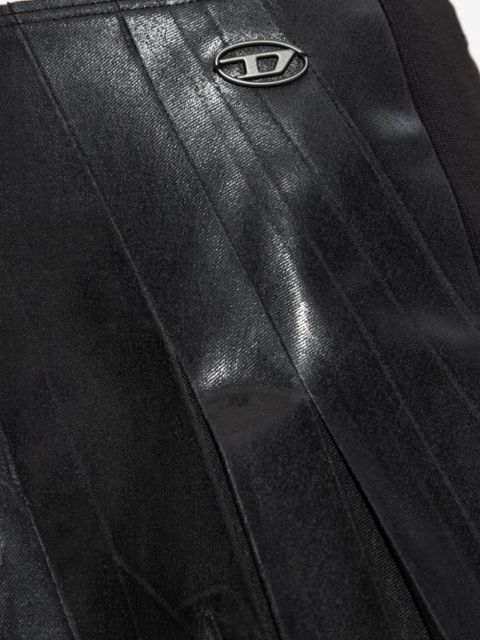 Diesel o-zirc-s1 pleated logo plaque skirt - Black - zdjęcie produktu nr 2