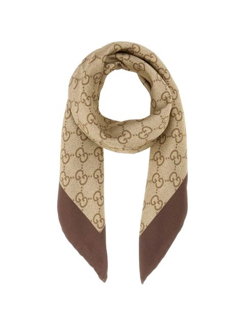 Gucci GG print silk scarf - Neutrals - zdjęcie produktu nr 1