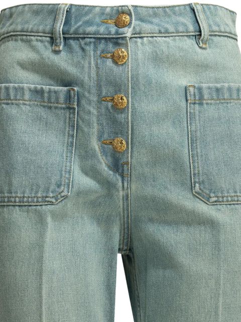 Valentino Garavani buttoned pressed-crease jeans - Blue