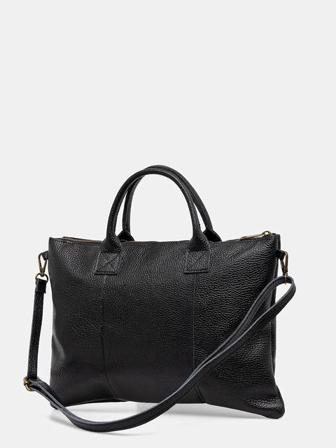 Answear.LAB torba na laptopa skórzana kolor czarny