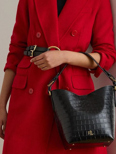 Lauren Ralph Lauren torebka skórzana kolor czarny 431980189