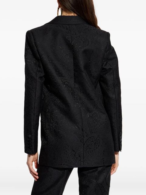 ETRO double-breasted paisley-pattern blazer - Black