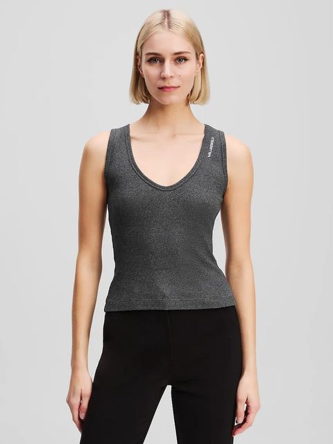 Karl Lagerfeld t-shirt damski kolor szary A3W17117 - zdjęcie produktu nr 1