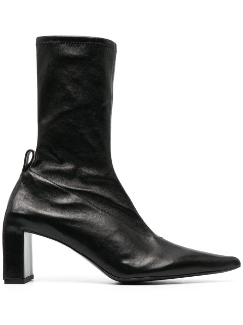 Jil Sander 90mm pointed-toe leather boots - Black