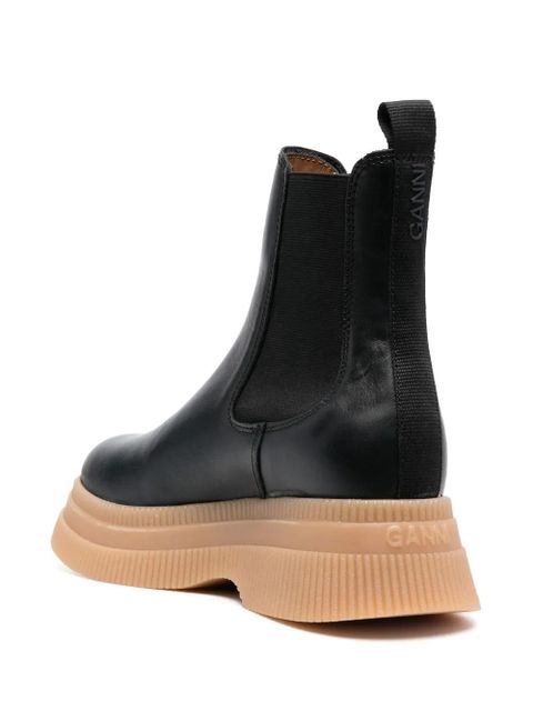 GANNI elasticated side-panel boots - Black