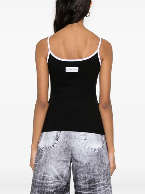 Marine Serre Moon Logo Ribbed tank top - Black