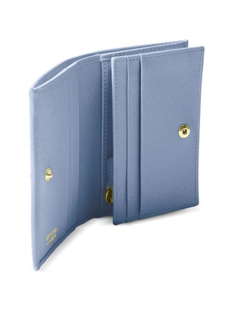 Prada triangle logo leather wallet - Blue