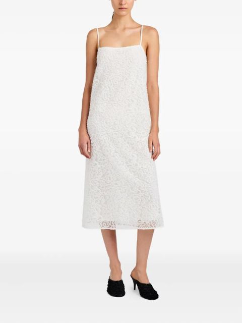 Proenza Schouler Virginie embroidery-detail midi dress - White