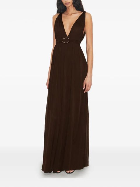 Tory Burch V-neck viscose dress - Brown - zdjęcie produktu nr 2