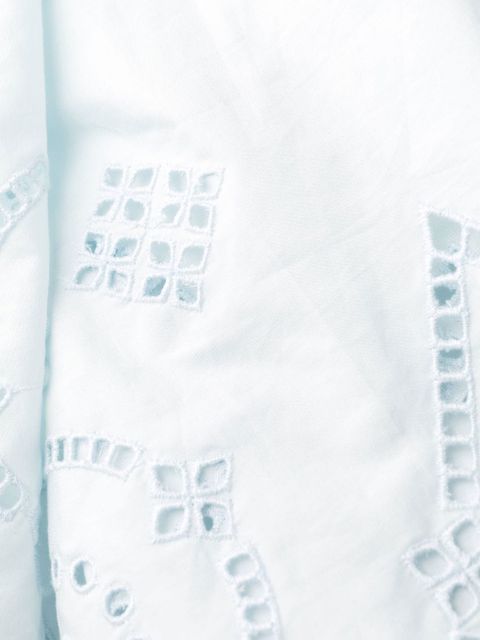 GANNI laser-cut organic cotton dress - Blue