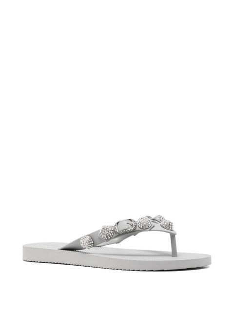 Balenciaga Cagole crystal-embellished flip-flops - Grey - zdjęcie produktu nr 2