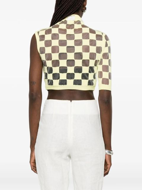 Max Mara openwork short-sleeve top - Yellow