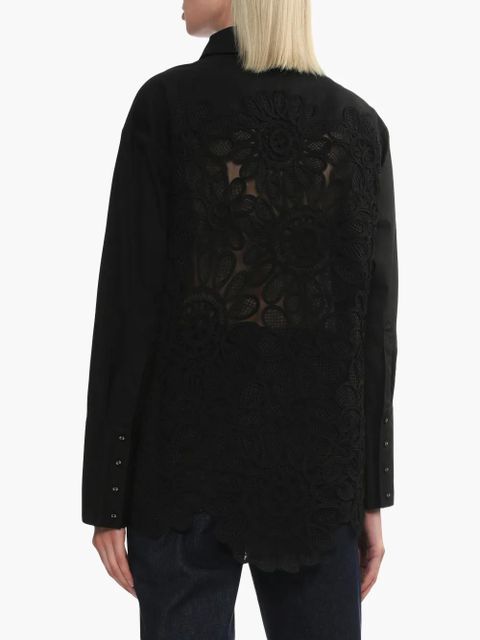 Aje floral-lace detailing shirt - Black