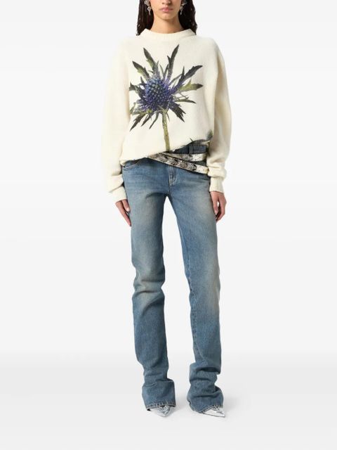 Blumarine embroidered flared jeans - Blue