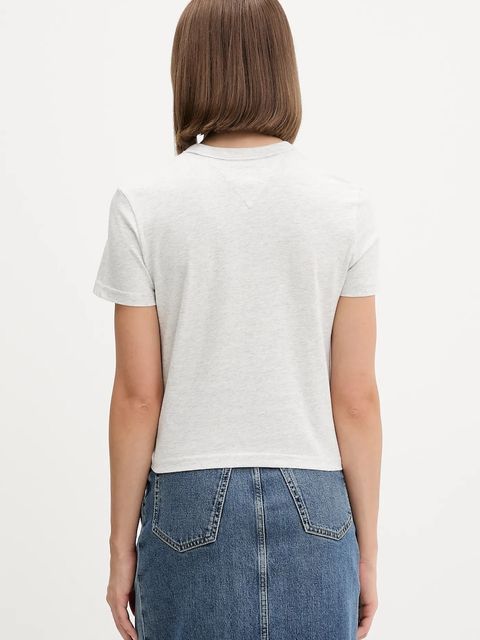Tommy Jeans t-shirt bawełniany damski kolor szary DW0DW21533