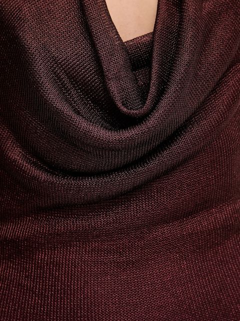 Bardot sukienka kolor bordowy maxi dopasowana 59613DB1