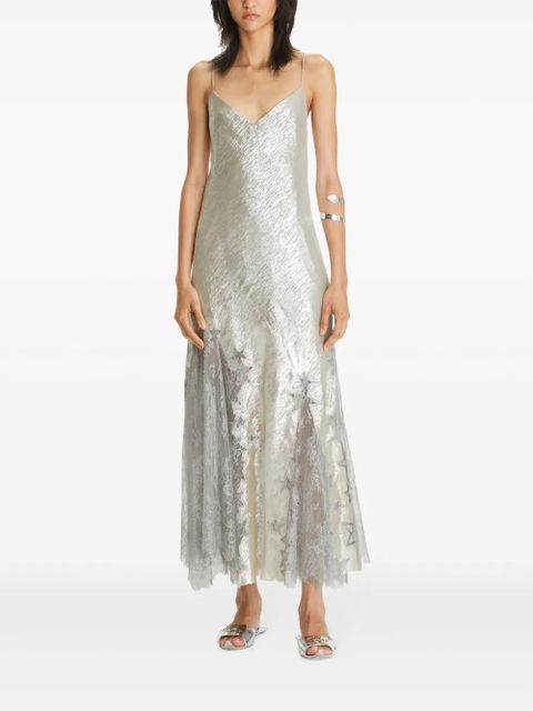 Tory Burch Star lace-detail slip dress - Silver - zdjęcie produktu nr 2