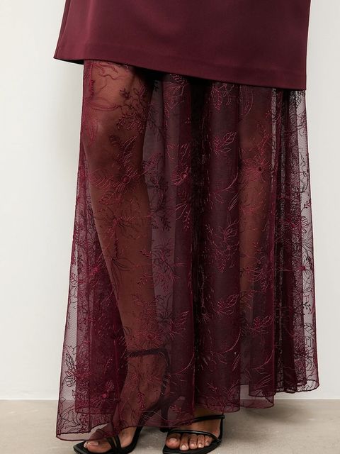 Answear.LAB sukienka kolor bordowy mini prosta