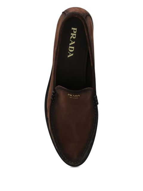 Prada logo-detail loafers - Brown
