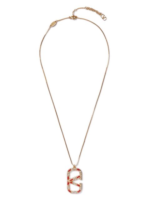 Valentino Garavani VLogo Signature crystal-embellished necklace - Gold
