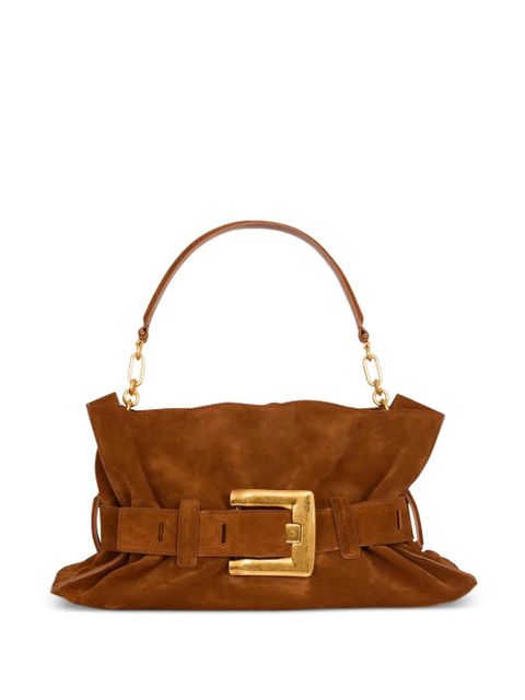 Balmain medium Anthem suede shoulder bag - Brown - zdjęcie produktu nr 1