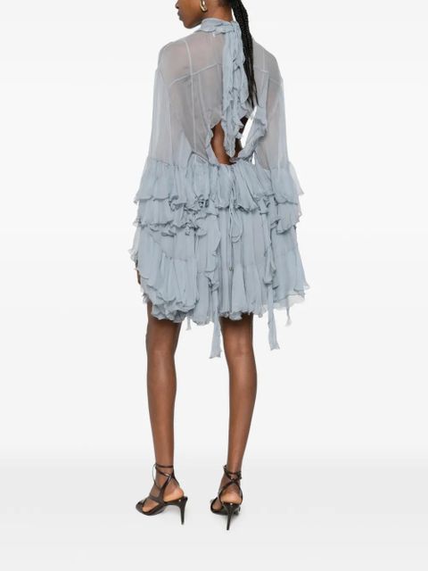 Chloé ruffled mini dress - Blue - zdjęcie produktu nr 2