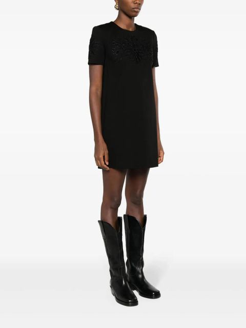 TWINSET bead-embellished short-sleeve minidress - Black