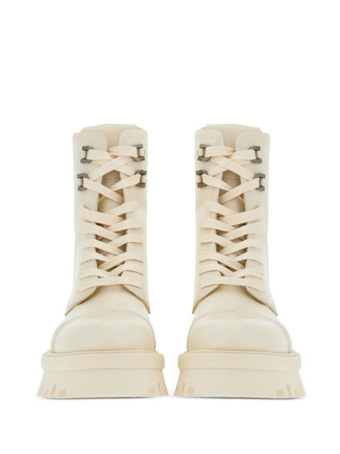 Ferragamo lace-up leather boots - White