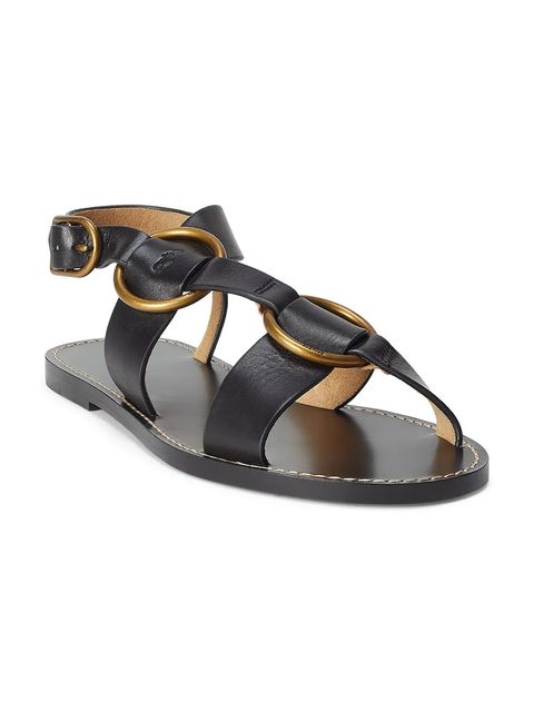 Polo Ralph Lauren sandały skórzane Plo Rng Sandal damskie kolor czarny 818923266002 - zdjęcie produktu nr 2
