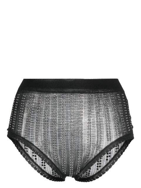 Rabanne bead-embellished high waist briefs - Black - zdjęcie produktu nr 1